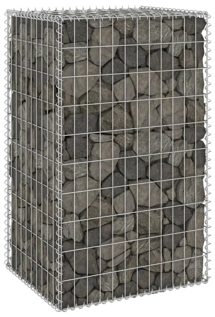 vidaXL Muro gabião com tampas aço galvanizado 60x50x100 cm