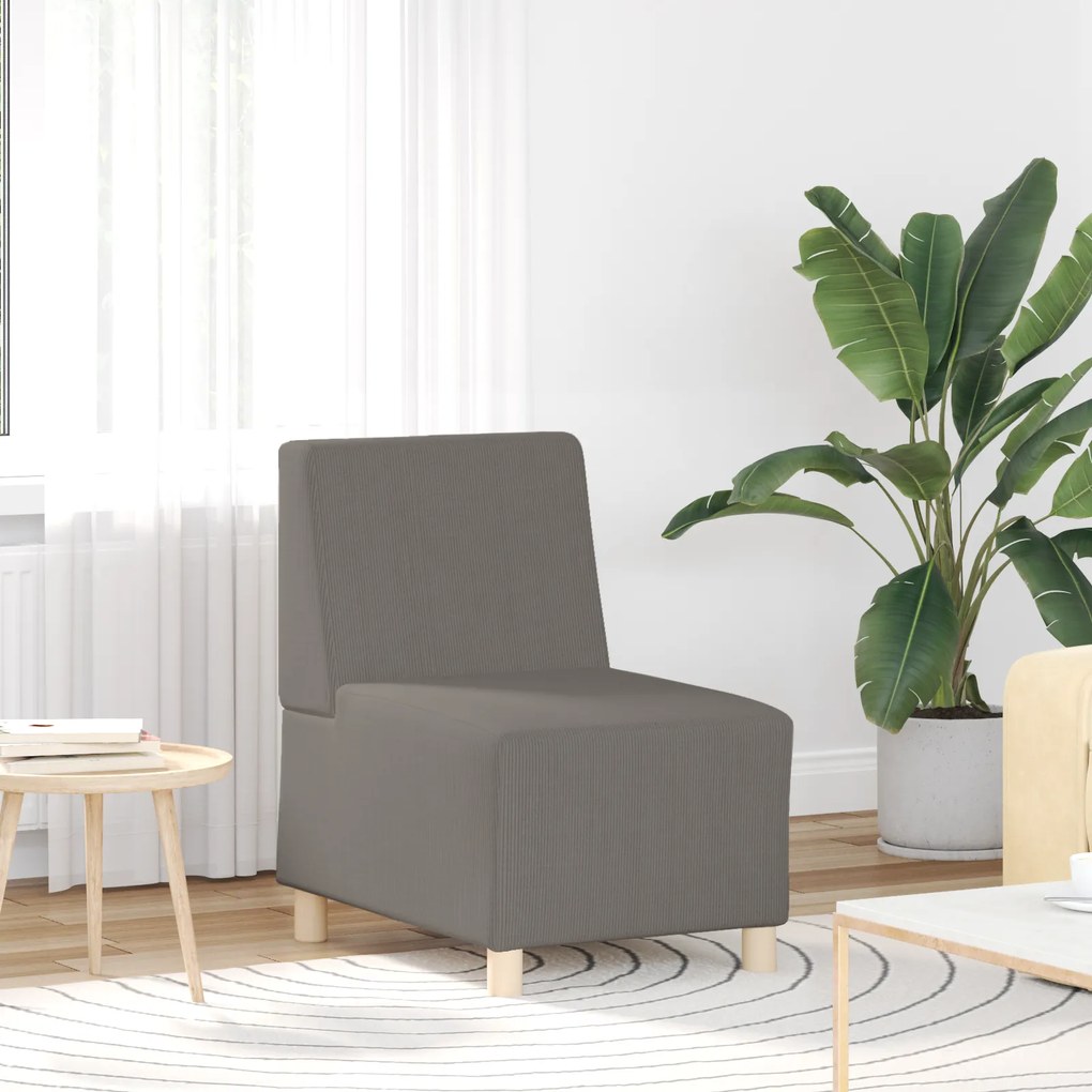 vidaXL Poltrona sem braços 55 cm tecido corduroy cinzento-claro