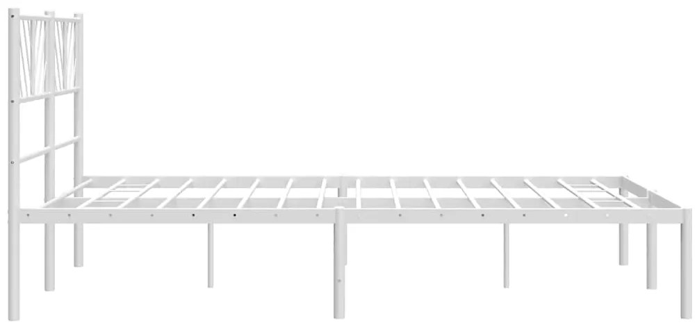 Estrutura de cama com cabeceira 150x200 cm metal branco