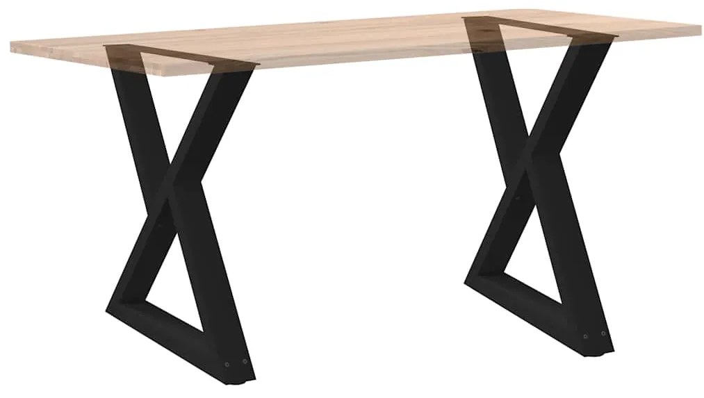 Pés para mesa de jantar 2 peças preto 70x(72-73,3) cm aço