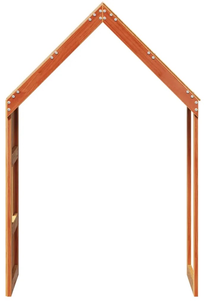Telhado cama infantil 60x99x139,5 cm pinho maciço castanho-mel