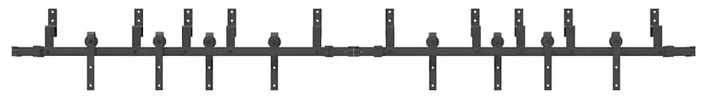 Kit de ferragens para porta deslizante 305 cm aço preto
