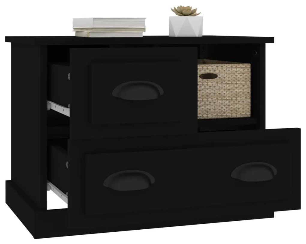 Mesa de cabeceira 60x39x45 cm preto