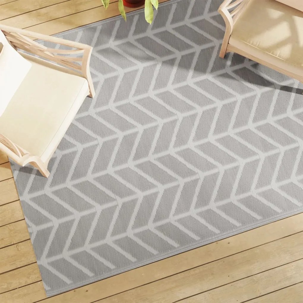 vidaXL Tapete de exterior 160x230 cm ARAKIL PP cinzento