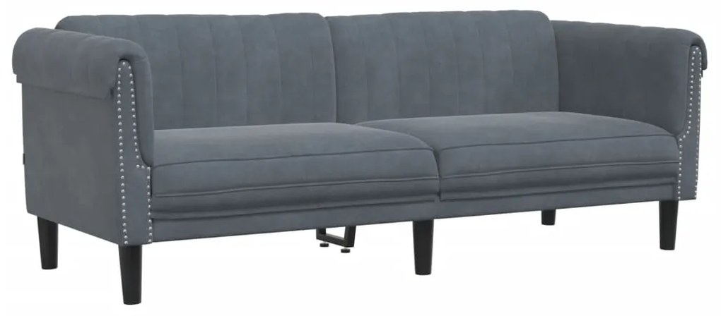 3 pcs conjunto de sofás veludo cinzento-escuro