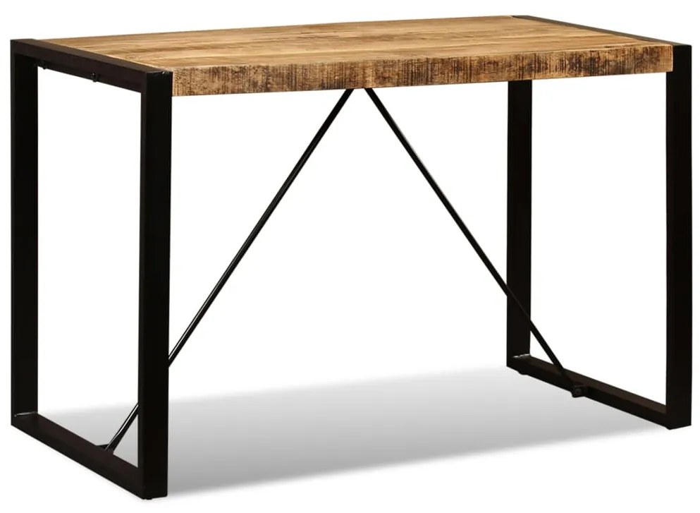 Mesa de jantar madeira de mangueira maciça áspera 120 cm