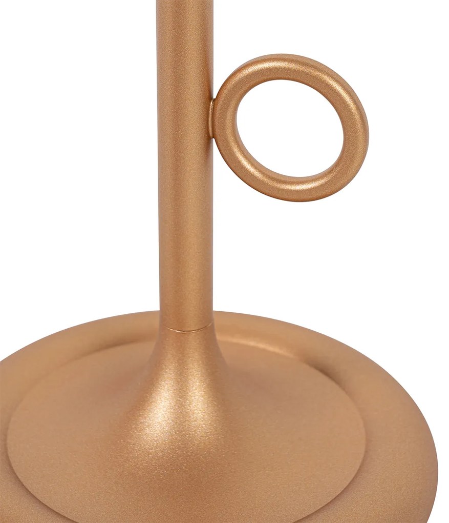 Candeeiro de mesa exterior dourado com LED e dimmer tátil recarregável - Sjarel Design