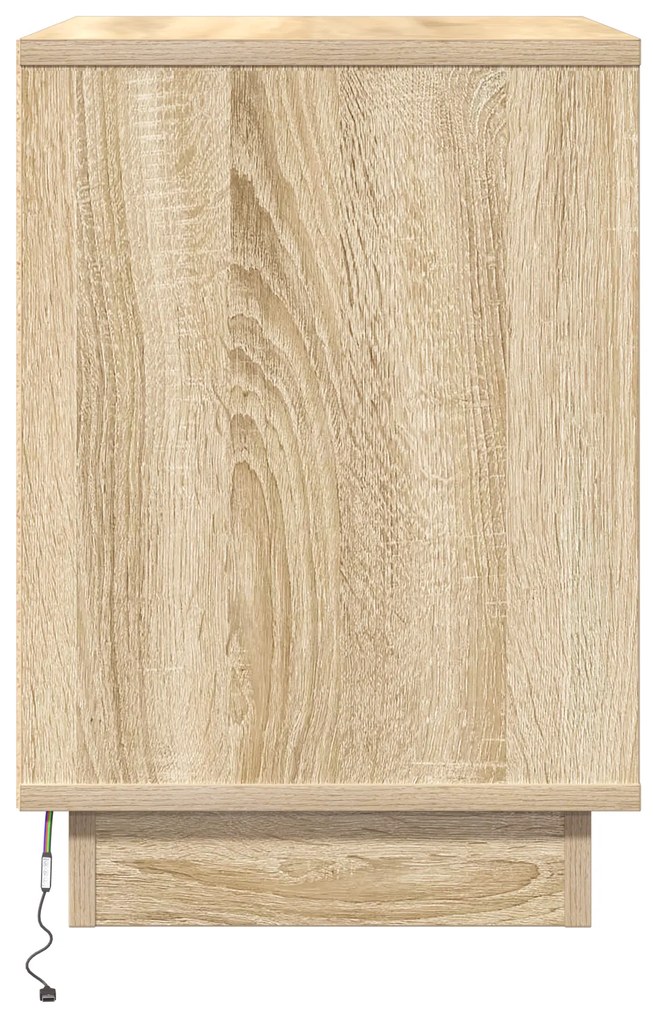 Criado-mudo com LED Carvalho Sonoma 50x34,5x50 cm
