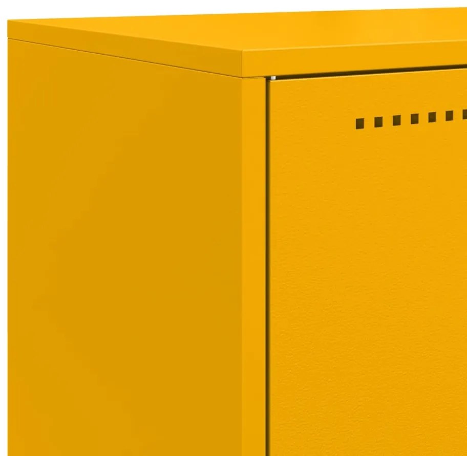 Aparador alto 68,5x38,5x107 cm aço amarelo mostarda