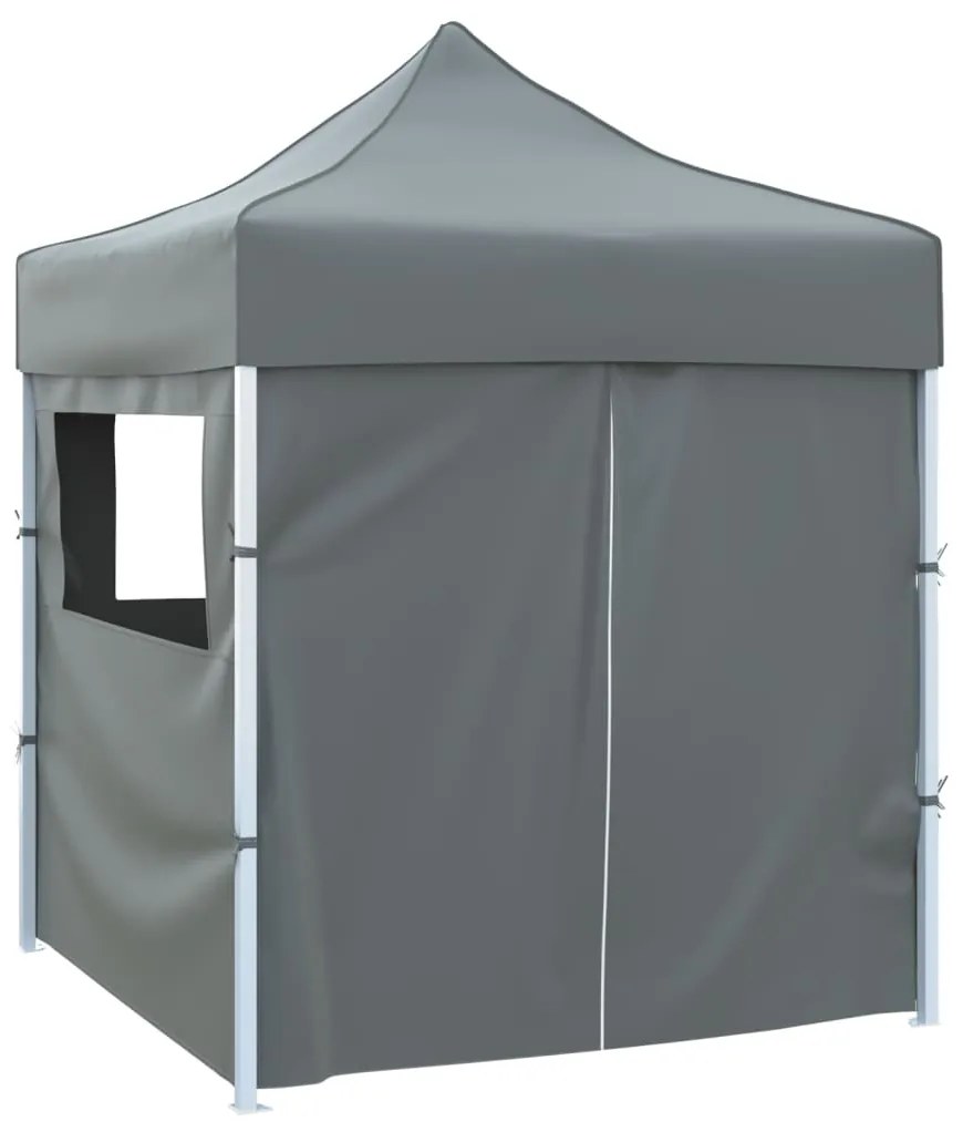 Tenda dobrável profissional festas 4 paredes 2x2m aço antracite
