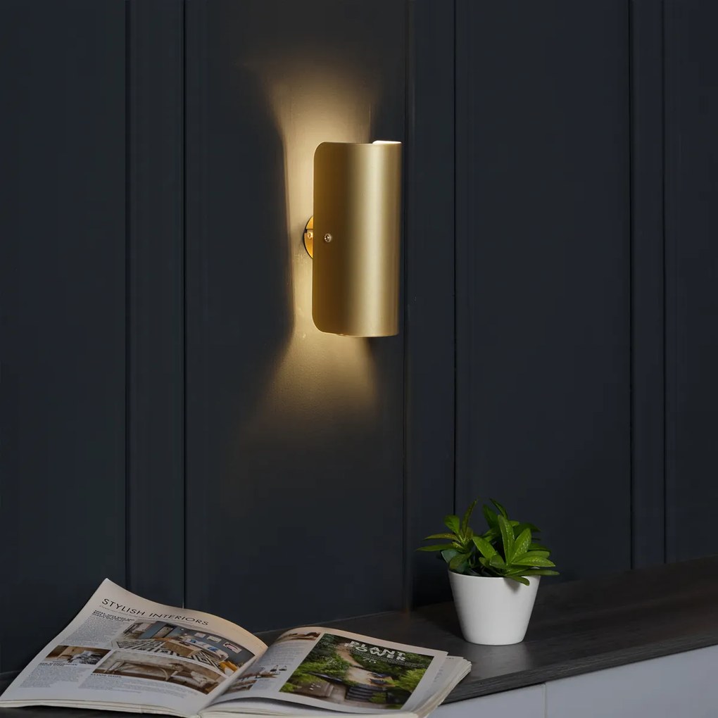 Candeeiro de parede moderno dourado 2-luzes - Gotthard