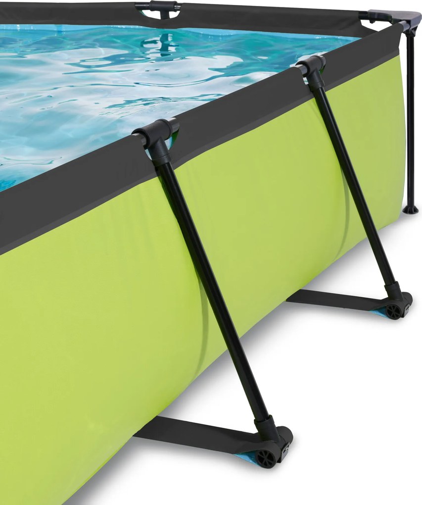 Piscina retangular Lime 300 x 200 x 65 cm com bomba de filtragem e cobertura - verde