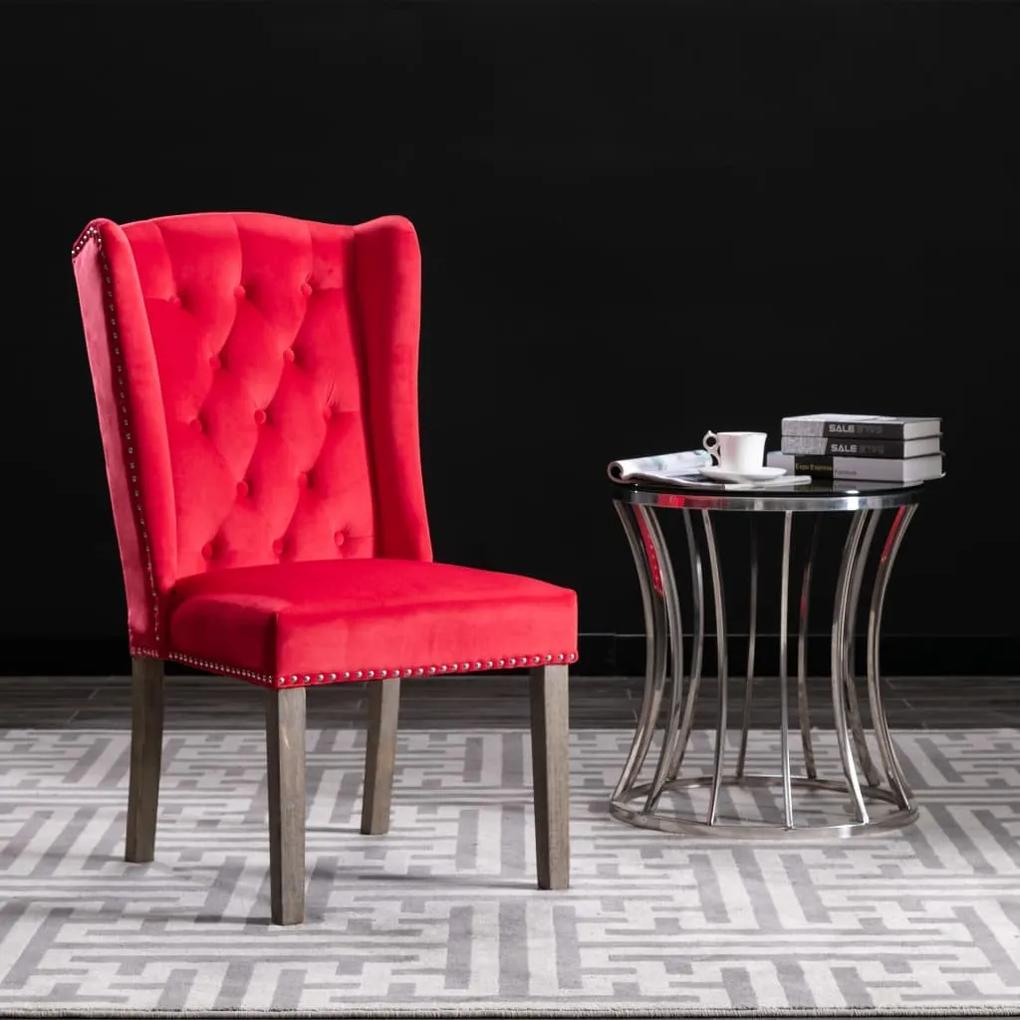 Cadeira de jantar veludo vermelho