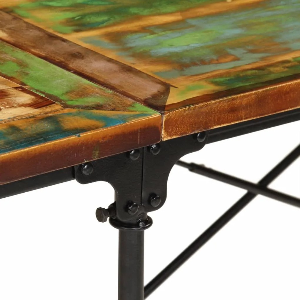 Mesa de jantar 220x90x77 cm madeira recuperada maciça