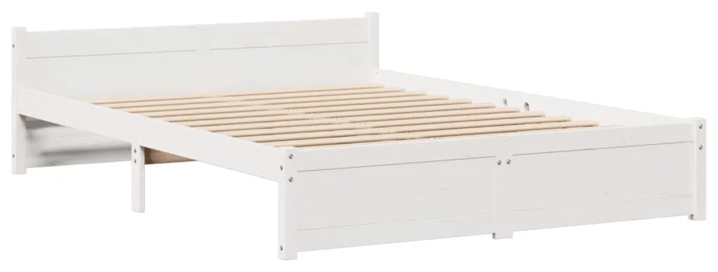 Cama com estante sem colchão 160x200 cm pinho maciço branco