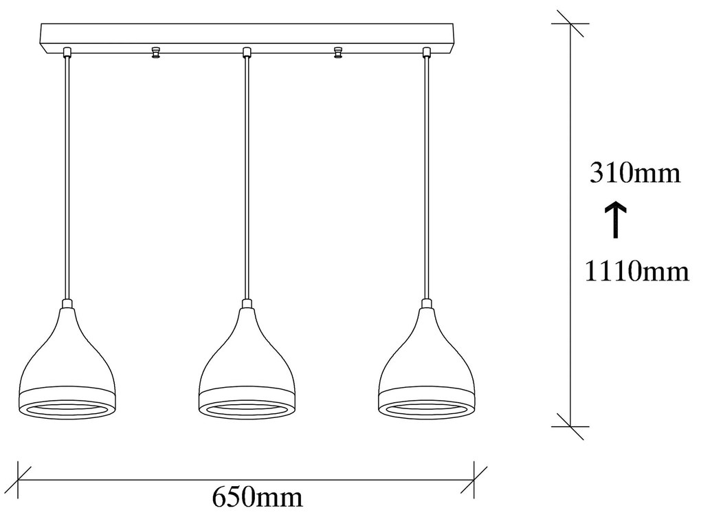 **** Chandelier Yildo – Preto Cobre – 65 x 14 x 31-111 cm
**
