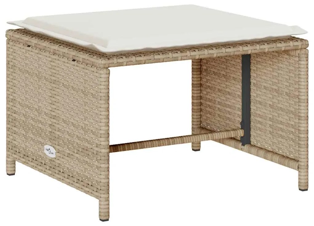 5 pcs conjunto sofás de jardim c/ almofadões empilhável vime PE