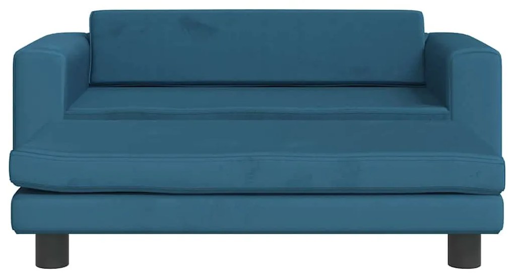 Cama para cães com extensão 100x50x30 cm veludo azul
