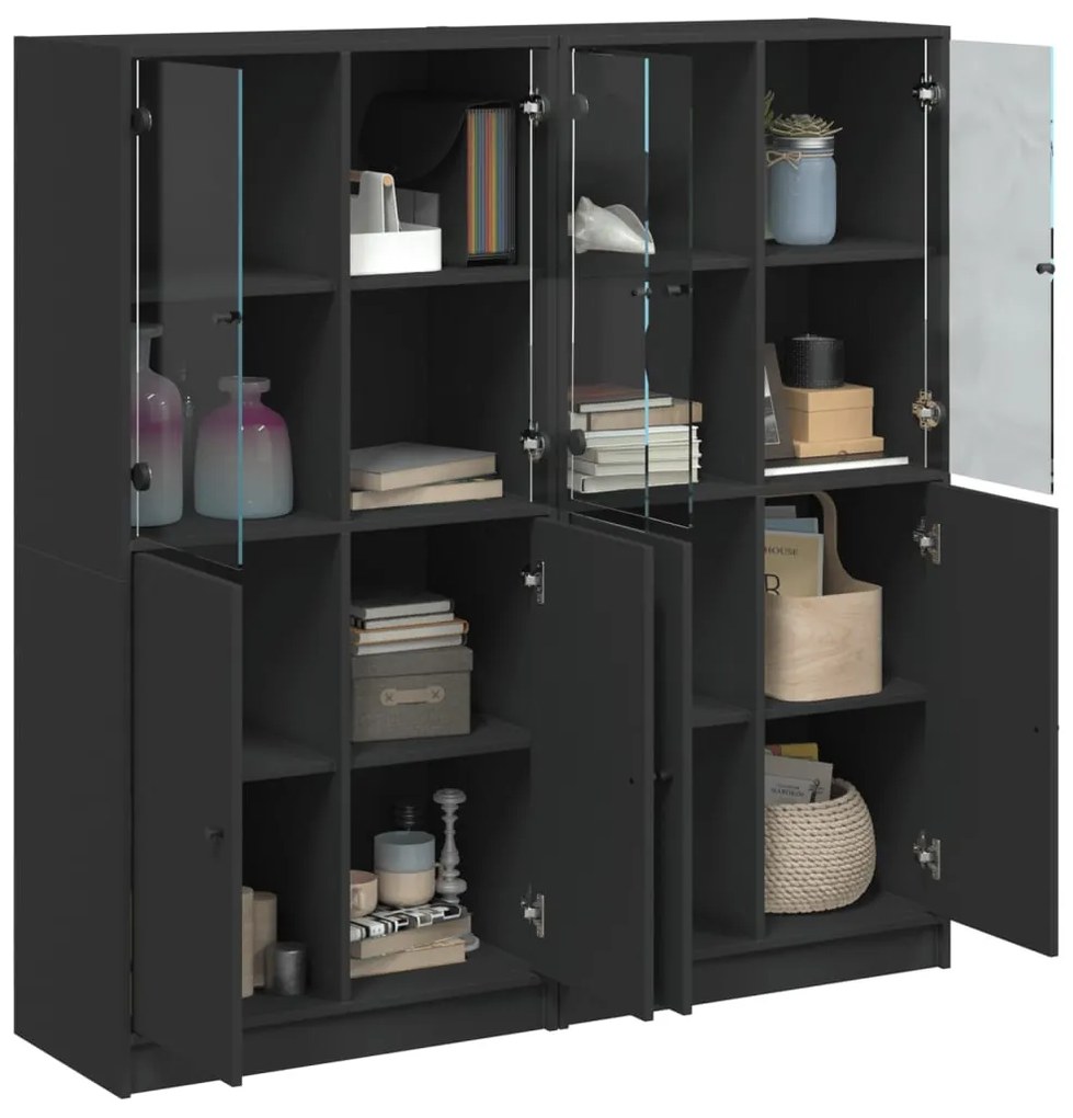 Estante c/ portas 136x37x142 cm derivados de madeira preto