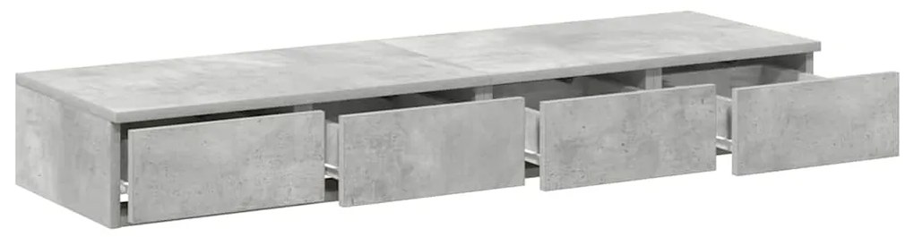 Mesa de Gavetas Cinza Betão 120x36,5x16,5 cm Madeira de Engenharia