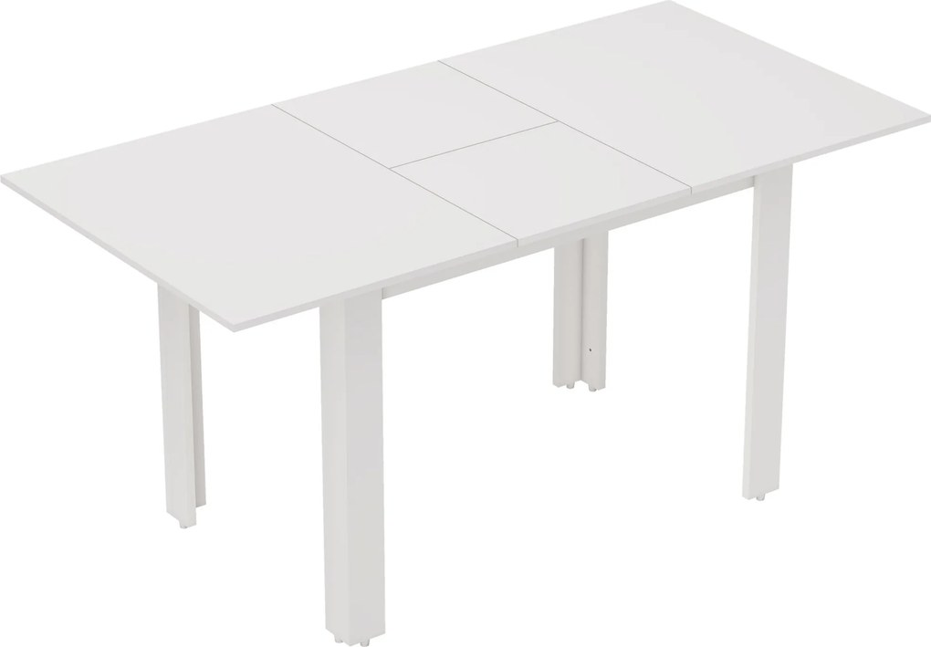 HOMCOM Mesa de jantar extensível, 120-160 x 70 cm, mesa de cozinha ajustável para 4-6 pessoas, MDF, branco alto brilho | Aosom Portugal