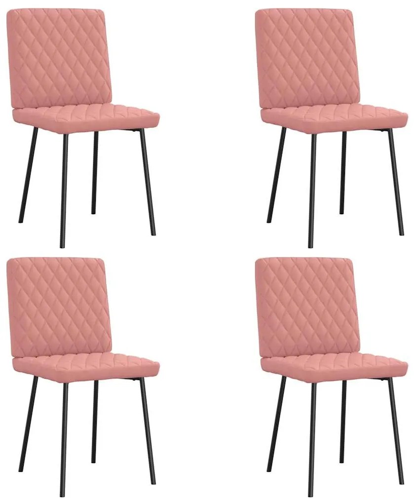 Cadeiras de jantar 4 pcs couro artificial rosa