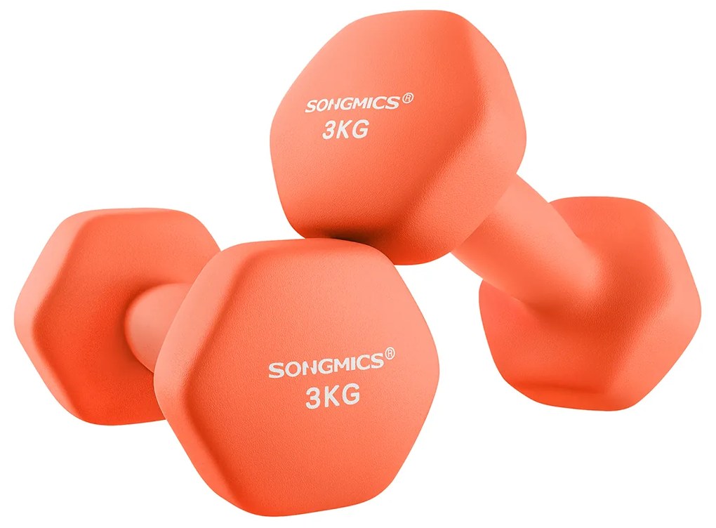 Conjunto de 2 halteres 2 x 3 kg Laranja