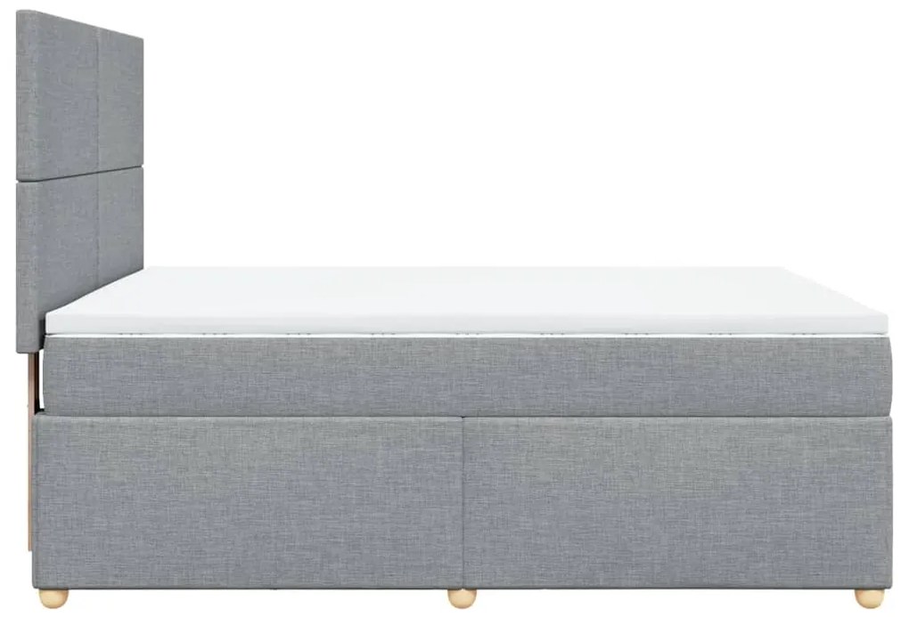 Cama com molas/colchão 140x190 cm tecido cinzento-claro