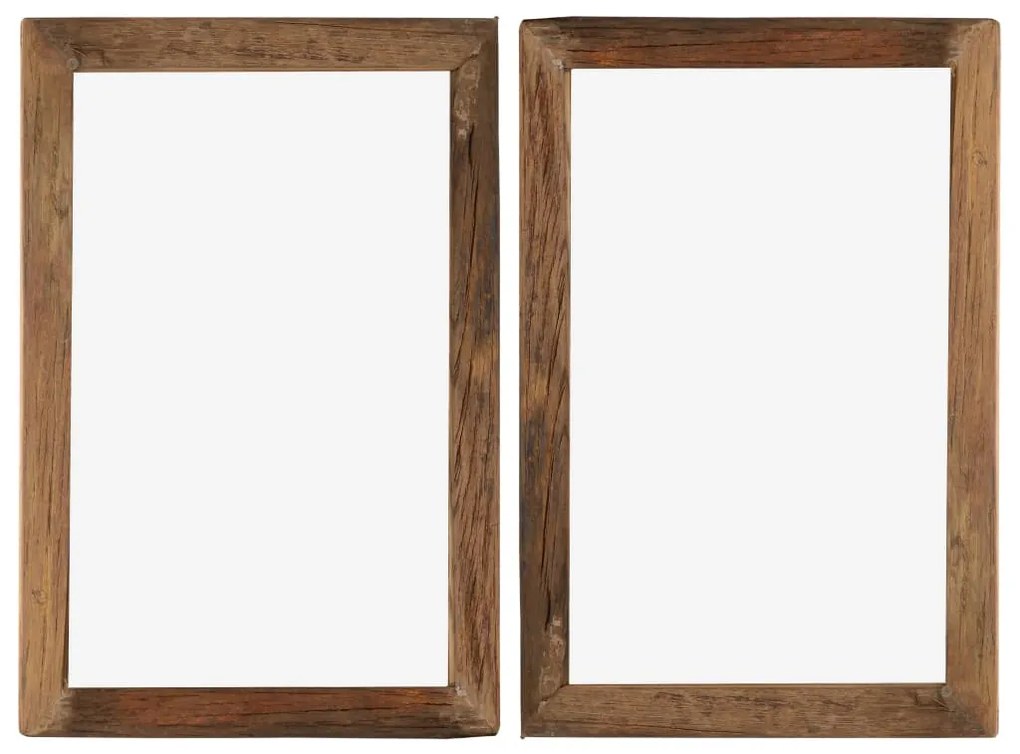 282898 vidaXL Molduras 2 pcs 50x70 cm madeira recuperada maciça e vidro