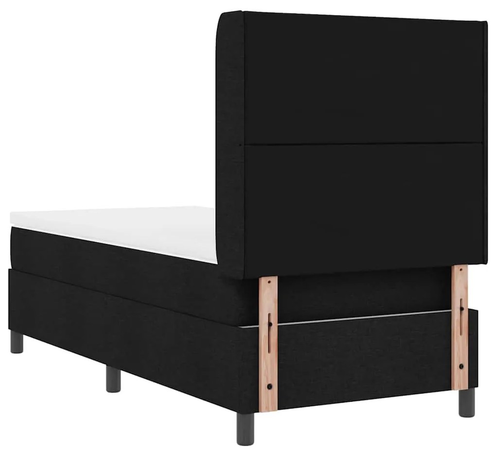 Cama Box Spring com Colchão e LED Preto 100x200 cm