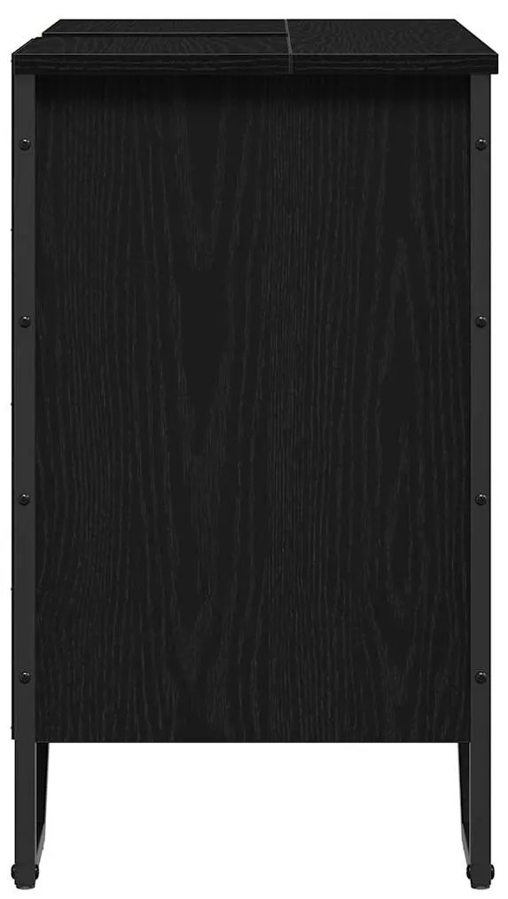 Armário para Lavatório de Casa de Banho Carvalho Preto 60x35x60 cm Mad