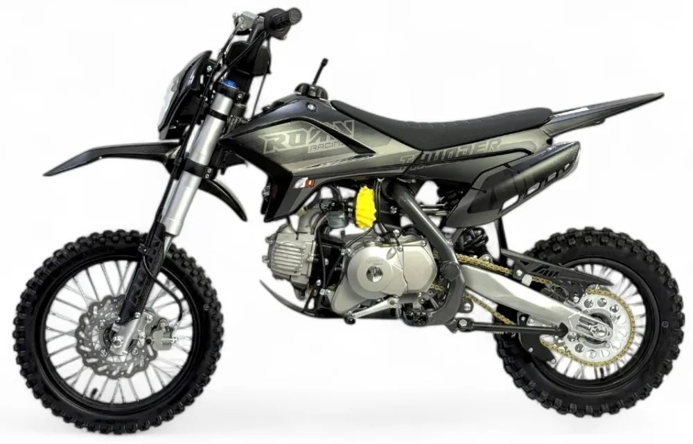 MOTO Crianças MINICROSS Gasolina semi-automático 110CC Thunder 14"/12" arranque elétrico e pedal Preta
