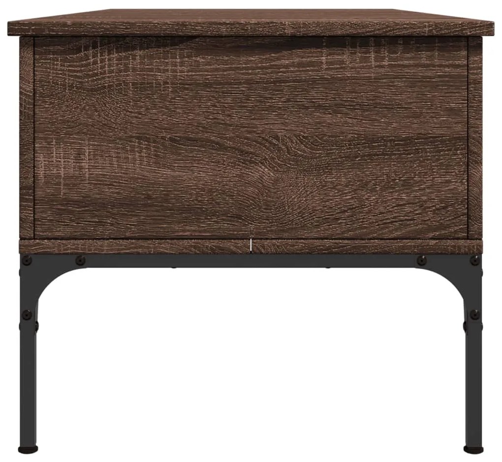 Mesa centro 100x50x45cm deriv. madeira/metal carvalho castanho