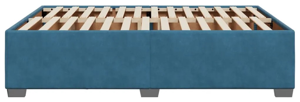 Estrutura de cama 140x200 cm veludo azul