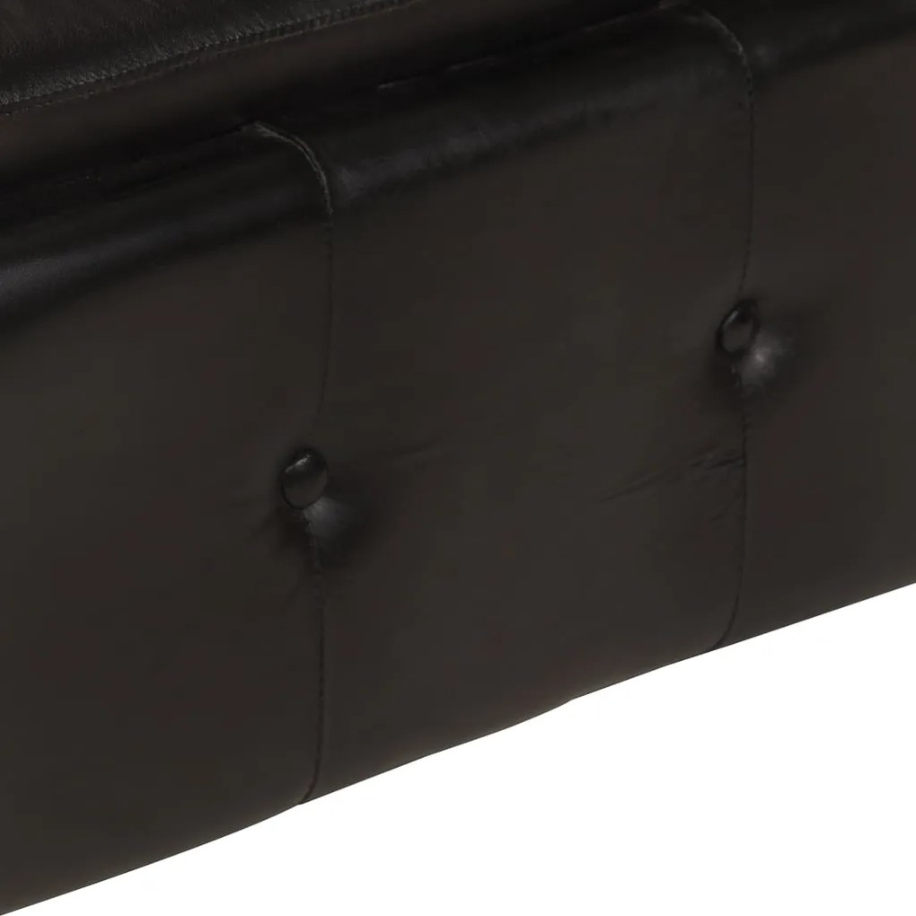 Poltrona chesterfield couro genuíno preto