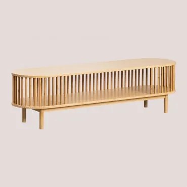 Móvel Tv 150x40 Cm Em Bambu Connery Natural - Sklum