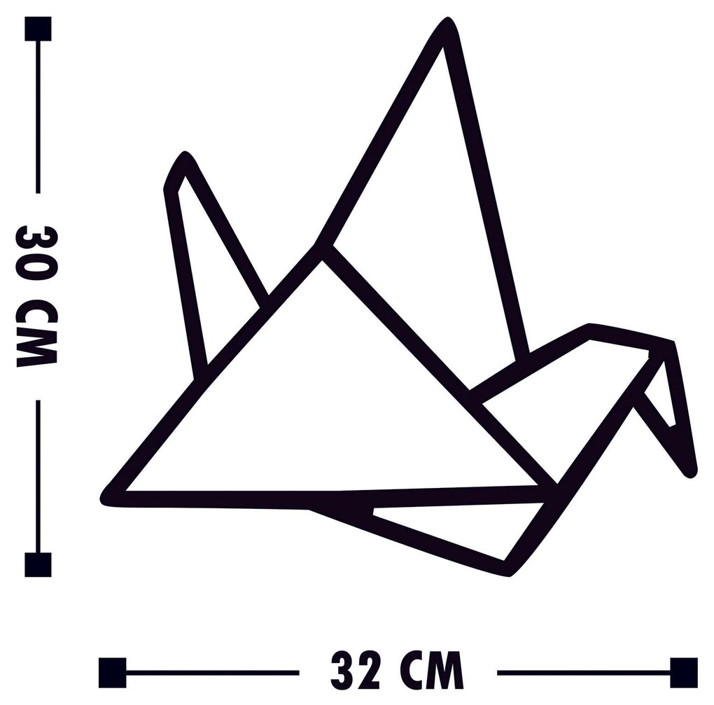 Acessório Decorativo de Parede Oragami – Preto – 26 x 32 cm, 29 x 32 c