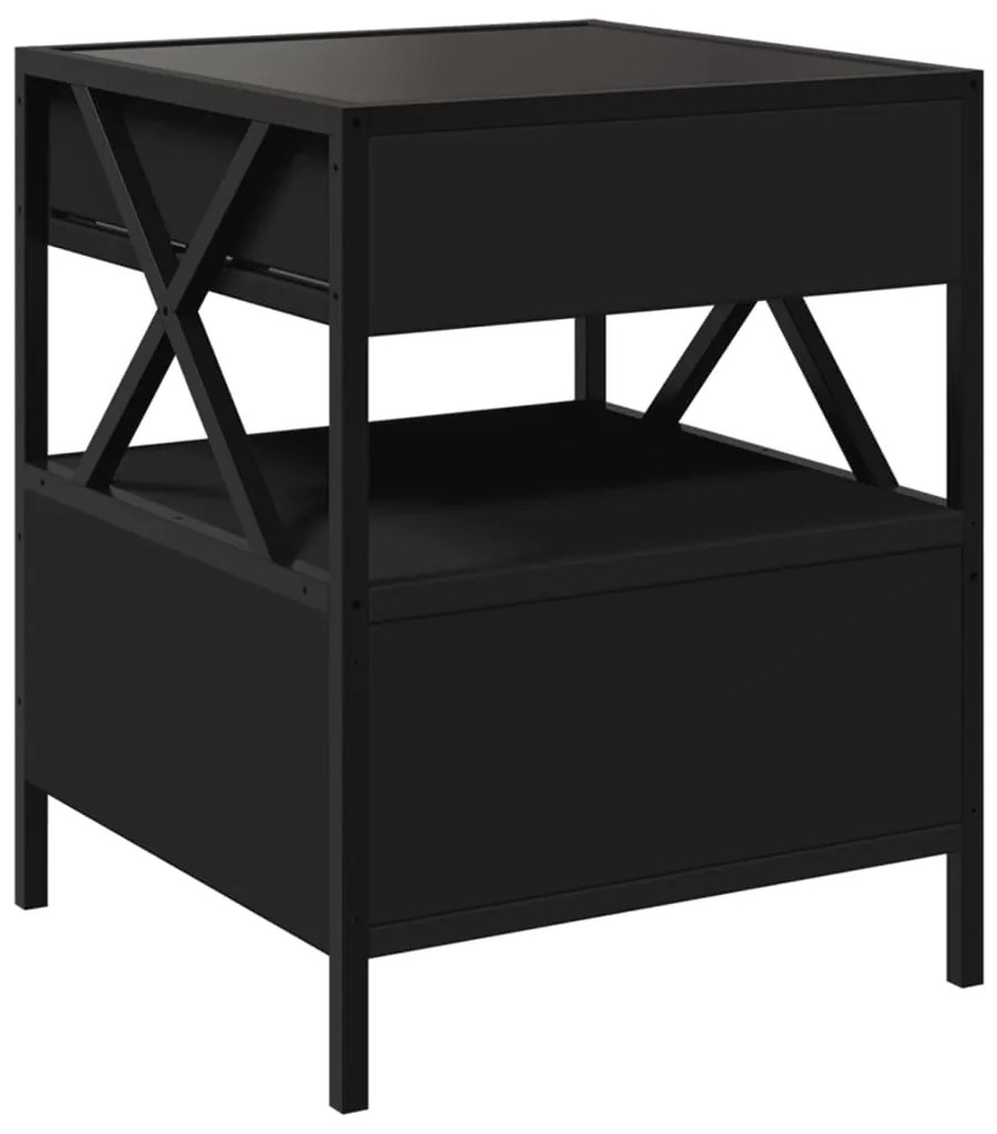 Mesa de centro com luzes LED Infinity 40x40x51 cm preto