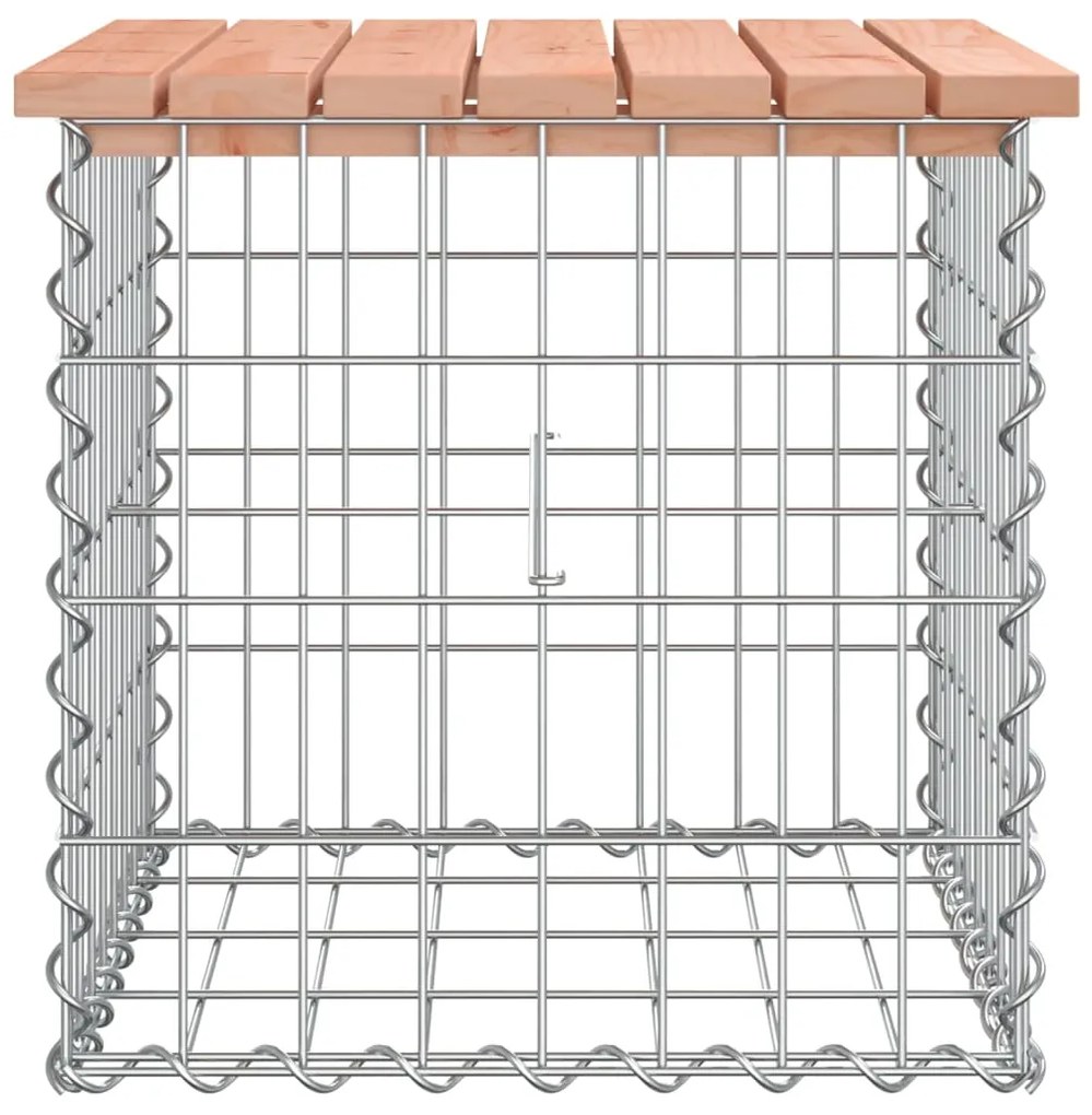 Banco jardim design gabião 43x44x42 cm madeira douglas maciça