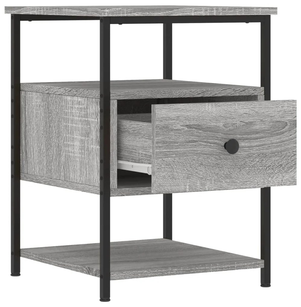 Mesa de cabeceira 40x42x56 cm derivados madeira cinzento sonoma