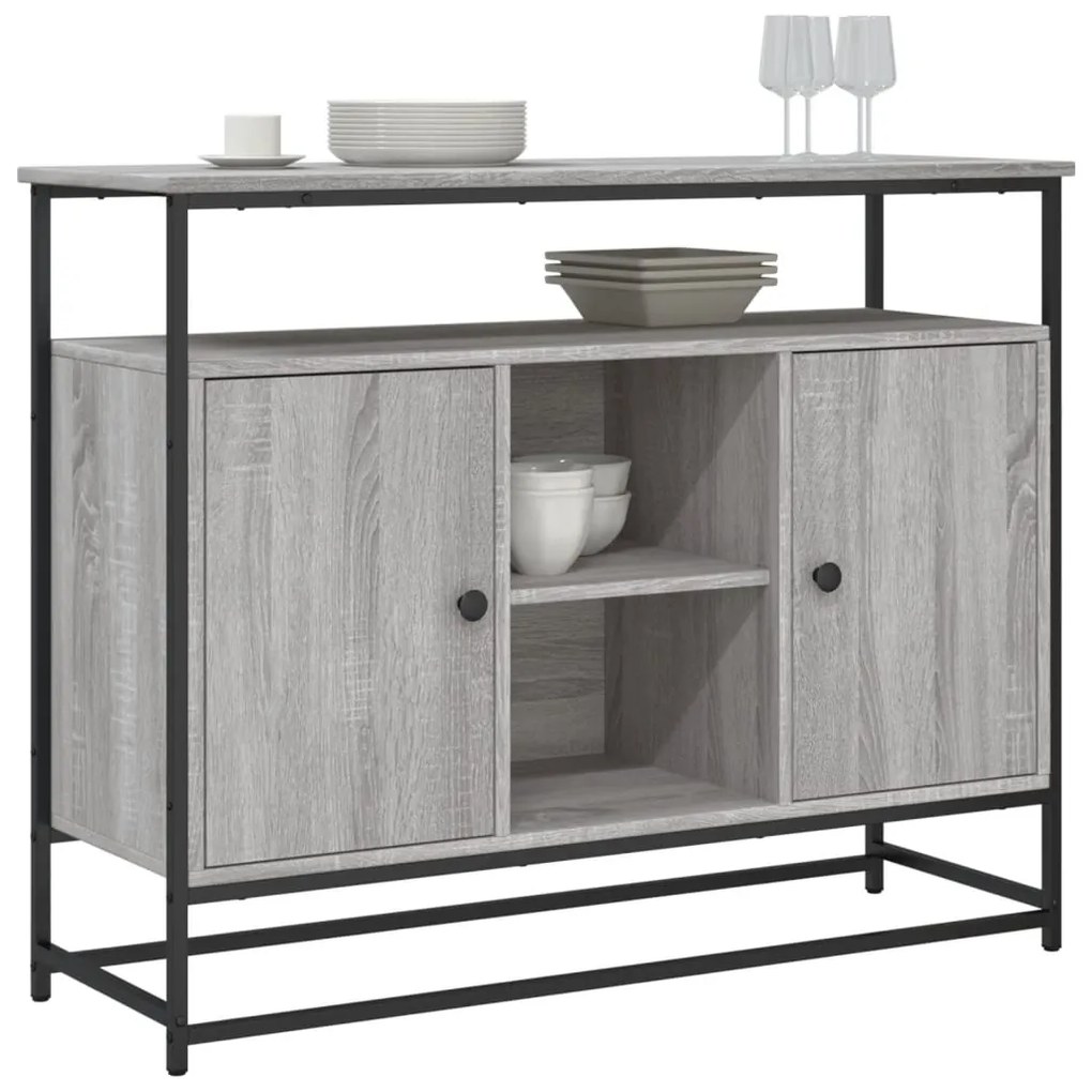 Aparador 100x35x80 cm derivados de madeira cinzento sonoma