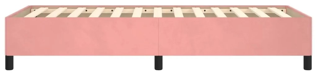 Estrutura de cama 90x200 cm veludo rosa