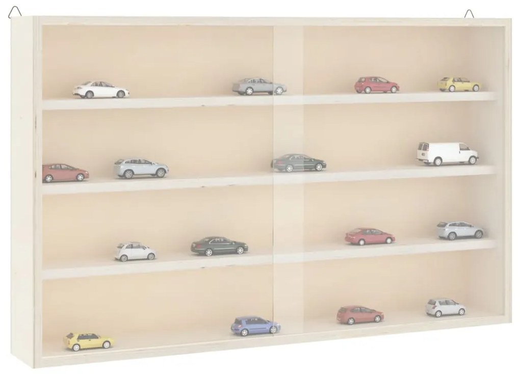vidaXL Vitrine de colecionador de madeira com portas 60x8,5x37 cm