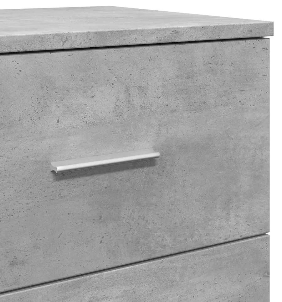 Mesa de cabeceira com 2 gavetas 40x36x50 cm cinzento cimento