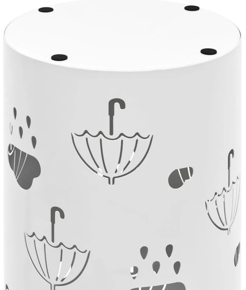 Suporte para guarda-chuvas em aço branco