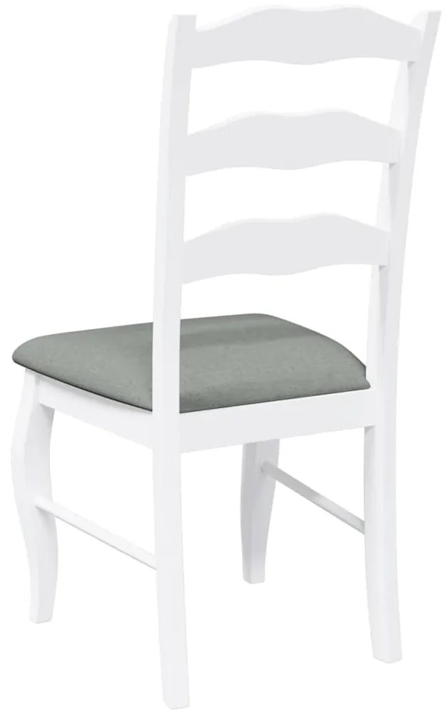 Cadeiras de jantar com almofadões 2 pcs madeira maciça branco