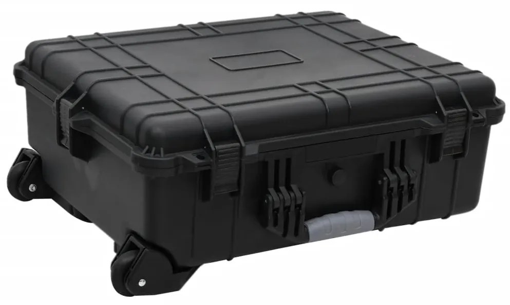 vidaXL Mala de viagem com rodas 63x50x23 cm PP preto
