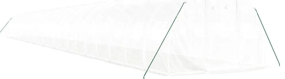 Estufa com estrutura de aço 72 m² 24x3x2 m branco