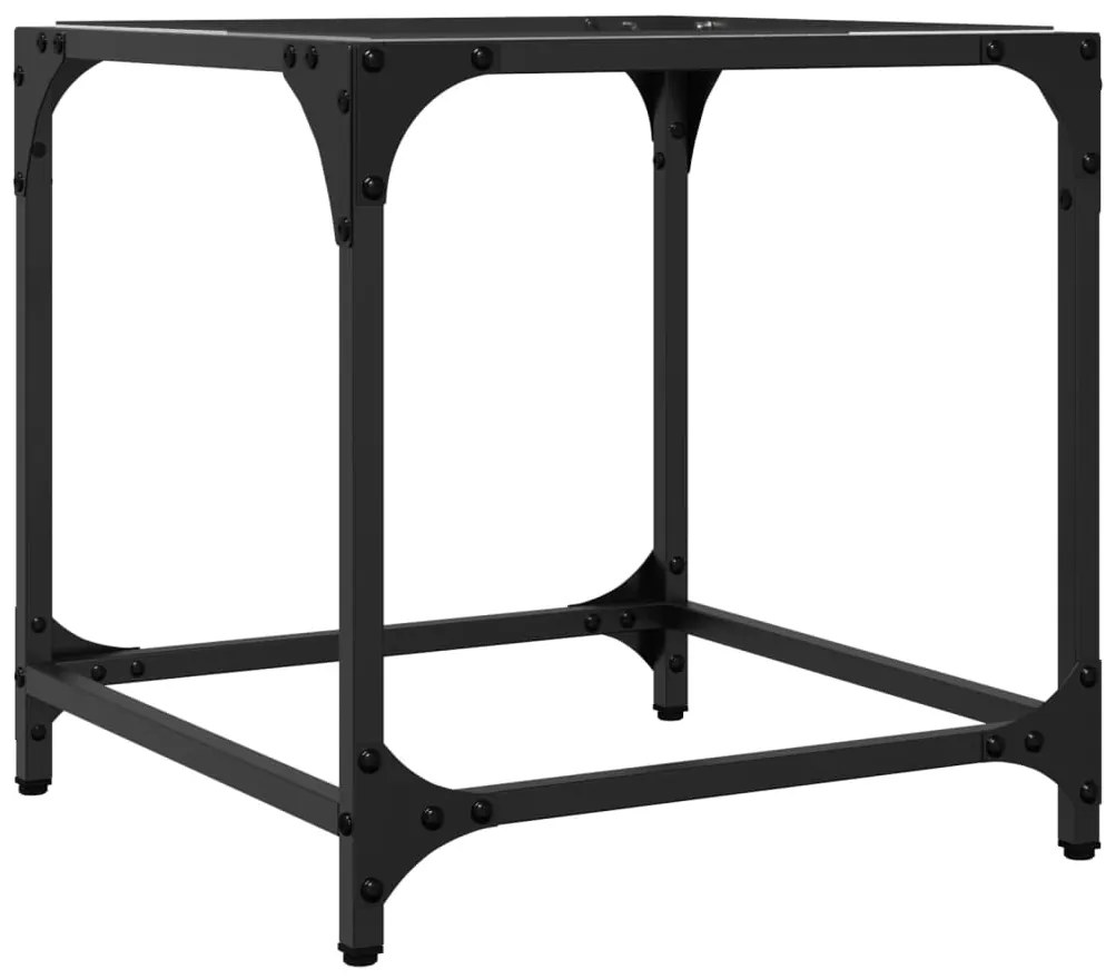 Mesa de centro c/ topo em vidro transparente 40x40x40 cm aço