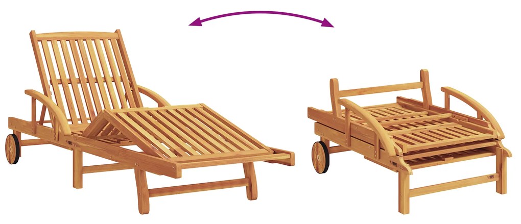 Espreguiçadeira com Almofada e Mesa Taupe Madeira Maciça de Acácia